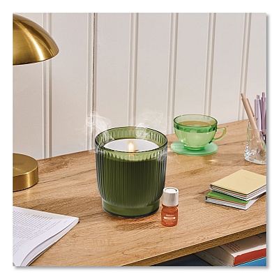 Lifelines Aromatherapy Essential Oil Flameless Candle Diffuser, Grapefruit and Bergamot Essential Oil, 5.5 x 5.5 x 5.5, Olive (LL111621)