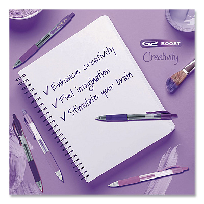 Pilot G2 Edge Colors of Creativity Premium Gel Pens, Shades of Purple, Retractable, Fine 0.7 mm, Assorted Ink/Barrel Colors, 5/Pack (XPO32001)