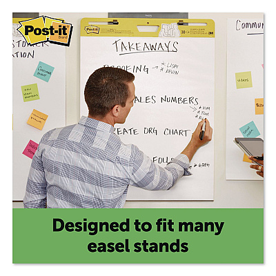 Post-it Easel Pads Super Sticky Self-Stick Easel Pads, Vertical Orientation, (30) White 25 x 30 Sheets, 8/Pack (559RPVAD8)