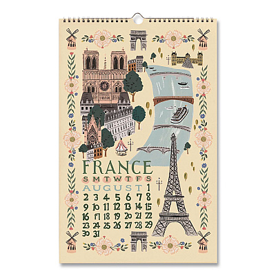 World Travel Monthly Wall Calendar, 11 x 17, Multicolor Sheets, 12-Month (Jan to Dec): 2026 (CAL095)