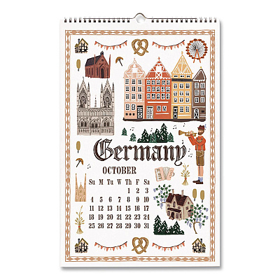 World Travel Monthly Wall Calendar, 11 x 17, Multicolor Sheets, 12-Month (Jan to Dec): 2026 (CAL095)