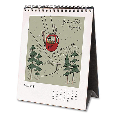 Travel Sketchbook Monthly Desk Calendar, 6 x 7.5, Travel Artwork Sheets, 12-Month (Jan to Dec): 2026 (CAL101)