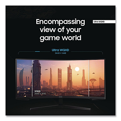 HP Odyssey G5 Curved WQHD LED Gaming Monitor, 34" Widescreen, VA Panel, 3440 Pixels x 1440 Pixels (LC34G55TWWNX)