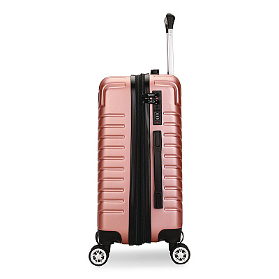 TUCCI SPETTACOLO Hardside Carry-On Spinner Suitcase, 13.7 x 8.2 x 20, Rose Gold (T072220INRGD)