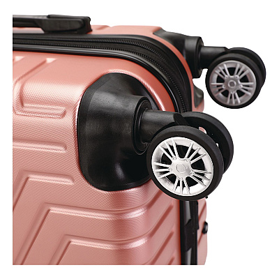 TUCCI SPETTACOLO Hardside Carry-On Spinner Suitcase, 13.7 x 8.2 x 20, Rose Gold (T072220INRGD)