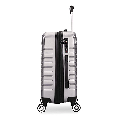 TUCCI SPETTACOLO Hardside Carry-On Spinner Suitcase, 13.7 x 8.2 x 20, Titanium Silver (T072220INTSL)