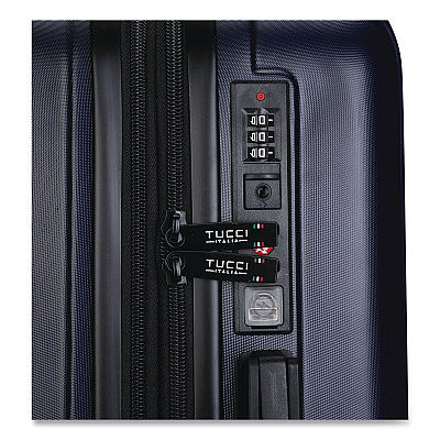 TUCCI TESORO Hardside Carry-On Spinner Suitcase, 13.7 x 7.6 x 22.8, Blue (T073120INBLU)