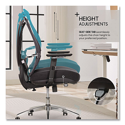 Sharper Image Flex Back Ergonomic Mesh Swivel Task Chair, Supports 275 lbs, 18.5" to 22.25" Seat Height, Dark Gray Seat/Back, Silver Base (60118DGRY)
