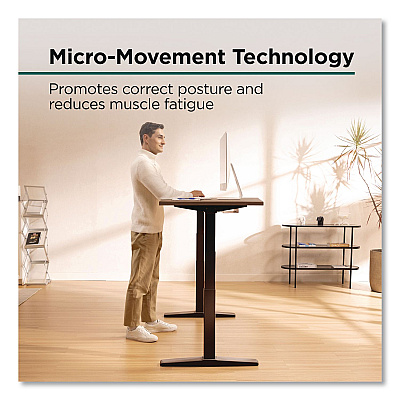 Workplace2.0 Electric Adjustable Standing Desk with Micro Movements, 55.1" x 27.6" x 25.6" to 51.2", Espresso/Gray (WP63152)
