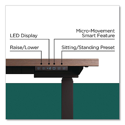 Workplace2.0 Electric Adjustable Standing Desk with Micro Movements, 55.1" x 27.6" x 25.6" to 51.2", Espresso/Gray (WP63152)