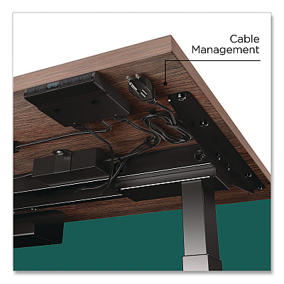 Workplace2.0 Electric Adjustable Standing Desk with Micro Movements, 55.1" x 27.6" x 25.6" to 51.2", Espresso/Gray (WP63152)