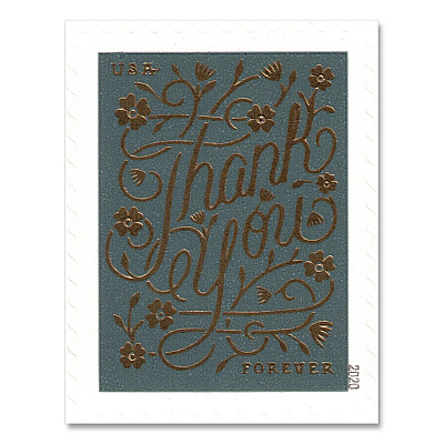 United States Postal Service 1 oz First-Class Forever Stamps, Thank You, 100/Pack (FORTHANKYOU1)