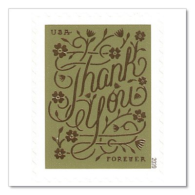 United States Postal Service 1 oz First-Class Forever Stamps, Thank You, 100/Pack (FORTHANKYOU1)
