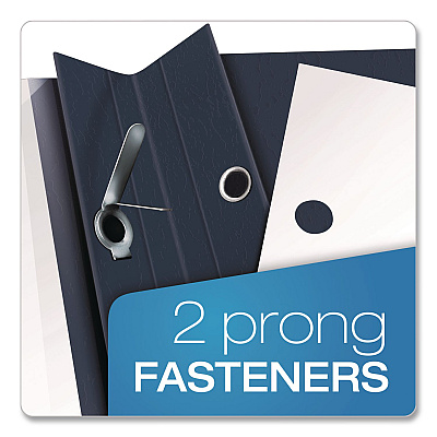Oxford Clear Front Standard Grade Report Cover, Three-Prong Fastener, 0.5" Capacity, 8.5 x 11,  Clear/Dark Blue (55838EA)