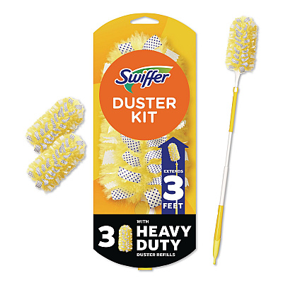 Swiffer 360 Heavy Duty Extendable Starter Dusting Kit, 3 Refills and One 6" to 3 ft Pole, 4 Kits/Carton (89114CT)