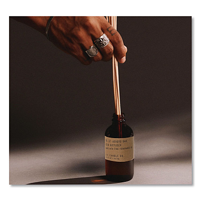 P.F. Candle Co. Reed Diffuser, Arroyo Oak, 3.5 oz, 4.25" Bottle, 9" Reeds, Amber (RD37)