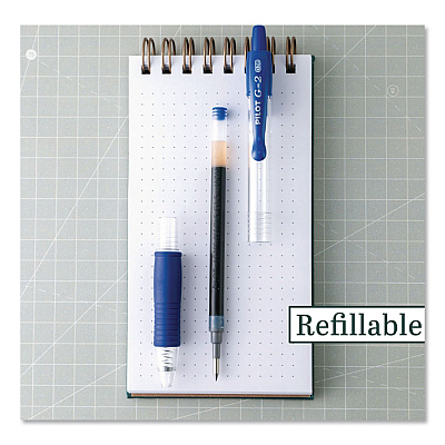 Pilot G2 Edge Premium Gel Pen, Retractable, Ultra Fine 0.38 mm, Blue Ink, Clear/Blue Barrel, 5/Pack (18203)
