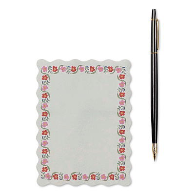 Delphine Floral Self-Stick Notes , 3.3" x 4.1", White/Multicolor, 50 Sheets/Pad (NPH005)