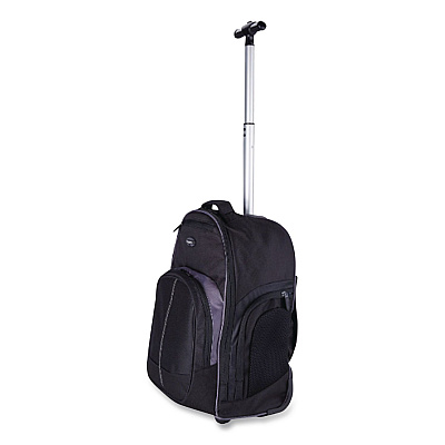 Targus Compact Rolling Backpack, Fits PC Laptops Up to 16" and MacBook Pros Up to 17", 13.8" x 9" x 19", Black (TSB750US)