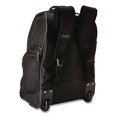 Targus Compact Rolling Backpack, Fits PC Laptops Up to 16" and MacBook Pros Up to 17", 13.8" x 9" x 19", Black (TSB750US)