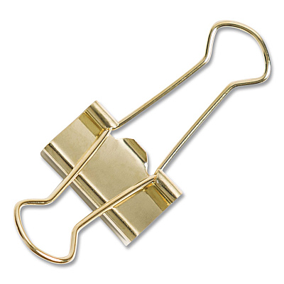 U Brands Small Binder Clips, Gold, 12 Clips/Pack, 6 Packs/Box (3595U0624BX)