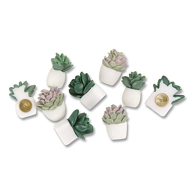 U Brands Succulent Push Pins, Green, 9/Pack (3616U0624)