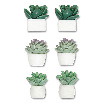 U Brands Succulent Push Pins, Green, 9/Pack (3616U0624)