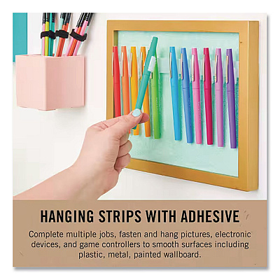 Velcro ECO Collection Hook-and-Loop Strips, 2.5" x 0.75", White, 8/Pack (VEL30191USA)