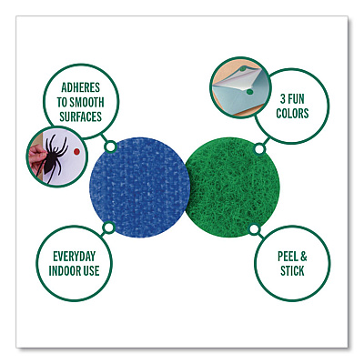 Velcro Crafting Sticky Back Dots, 0.62", Assorted, 140/Pack (VEL40063USA)