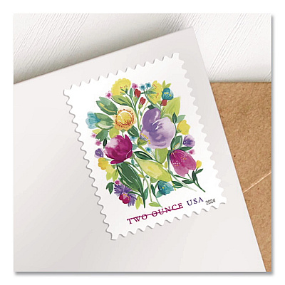 United States Postal Service 2 oz First-Class Forever Stamps, Wedding Blooms, 100/Pack (TWOWEDBLOOM1)