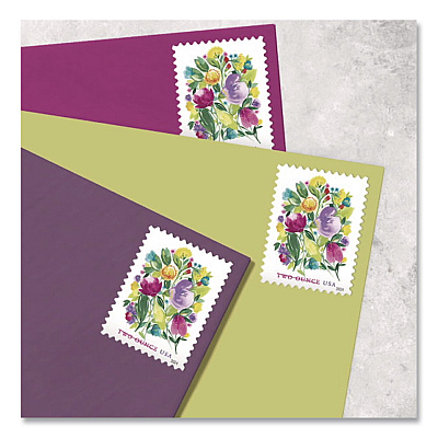 United States Postal Service 2 oz First-Class Forever Stamps, Wedding Blooms, 100/Pack (TWOWEDBLOOM1)