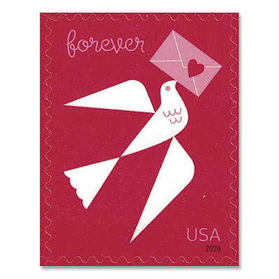 United States Postal Service 1 oz First-Class Forever Stamps, Love, 100/Pack (FORLOVE24100)