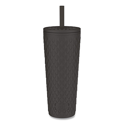 Cora Stainless Steel Double Wall Insulated Tumbler, 24 oz, Ebony (0015W621)