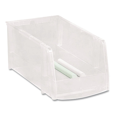 Staples Stackable Storage Bin, 0.38 L, 3 x 4.5 x 7.5, Clear (200518)