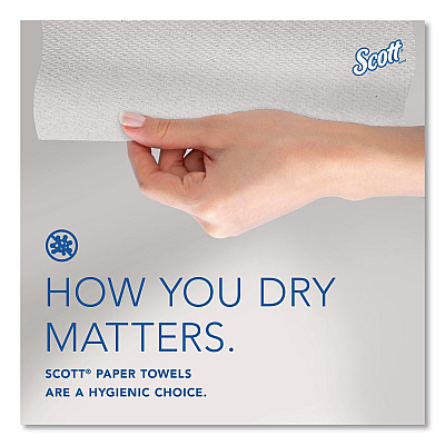 Scott 100% Recycled Hard Roll Paper Towels, 1-Ply, 8" x 700 ft, White, 6/Carton (58423CT)