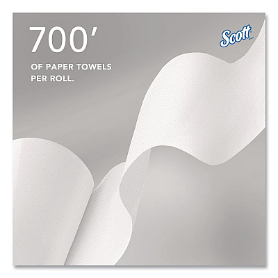 Scott 100% Recycled Hard Roll Paper Towels, 1-Ply, 8" x 700 ft, White, 6/Carton (58423CT)
