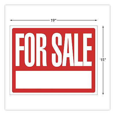 COSCO For Sale Sign Kit, 19 x 15, Red/White (098534)