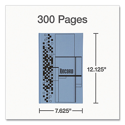 Adams Record Ledger Book, Record-Style Rule, Blue Cover, 12.12 x 7.62 Sheets, 300 Sheets/Book (ARB712CR3)