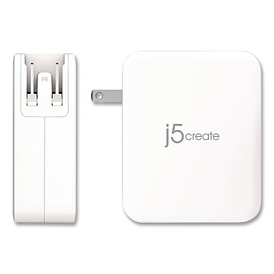 j5create 130 W GaN 4-Port Charger, White (JUP43130)