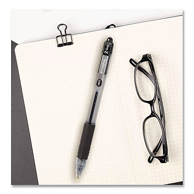 Zebra Z-Grip Ballpoint Pen, Retractable, Medium 1 mm, Black Ink and Barrel, 24/Pack (20314)