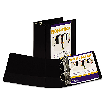 Samsill Nonstick D-Ring View Binder, 3 Rings, 5" Capacity, 11 x 8.5, Black (SAM16400)