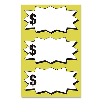 COSCO Pre-Printed Pricing Stickers, 0.75" diameter, Assorted, Pink, 1,000/Pack (098558)