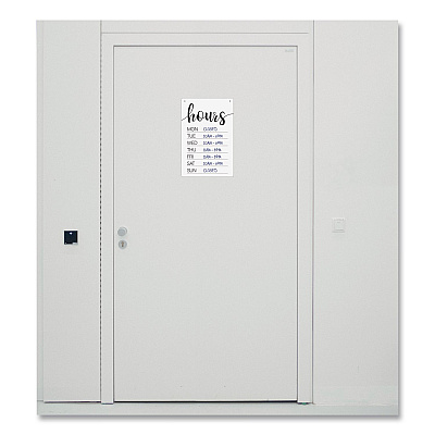 COSCO Dry Erase Business Hours Spa Style Sign, White 8 x 12 Surface (098644)