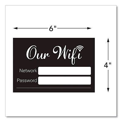 COSCO Wi-Fi Password Indoor Sign, 6 x 4, Black/White (098646)