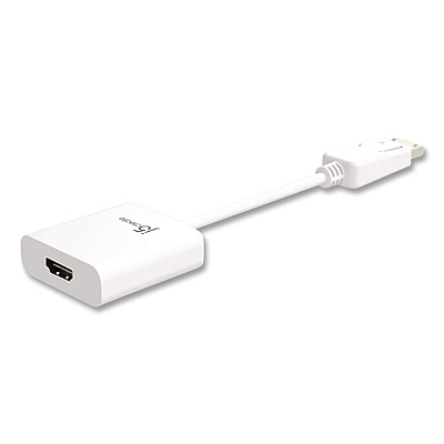 j5create DisplayPort to HDMI Adapter, 3.54", White (JDA154)
