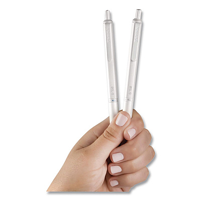 Zebra G-750 Gel Pen with Black and Blue Ink Refills, Retractable, Medium 0.7 mm, Black Ink, White Barrel (49801)