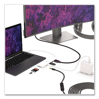 j5create Multi-Port Hub for USB-C Enabled Laptops, 4-Port, White (JCD373)