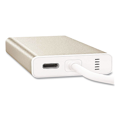 j5create Mini Dual Monitor Docking Station, USB-C/HDMI/Gigabit LAN, White/Gold (JCD381)