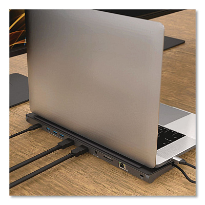 j5create Dual-Display Docking Station, 2 HDMI/USB-A/USB-C/RJ45/SD/microSD/3.5 mm Audio, Black (JCD542)