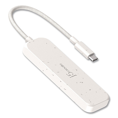 j5create 4-Port USB-C Hub, Pure White (JCH345EW)
